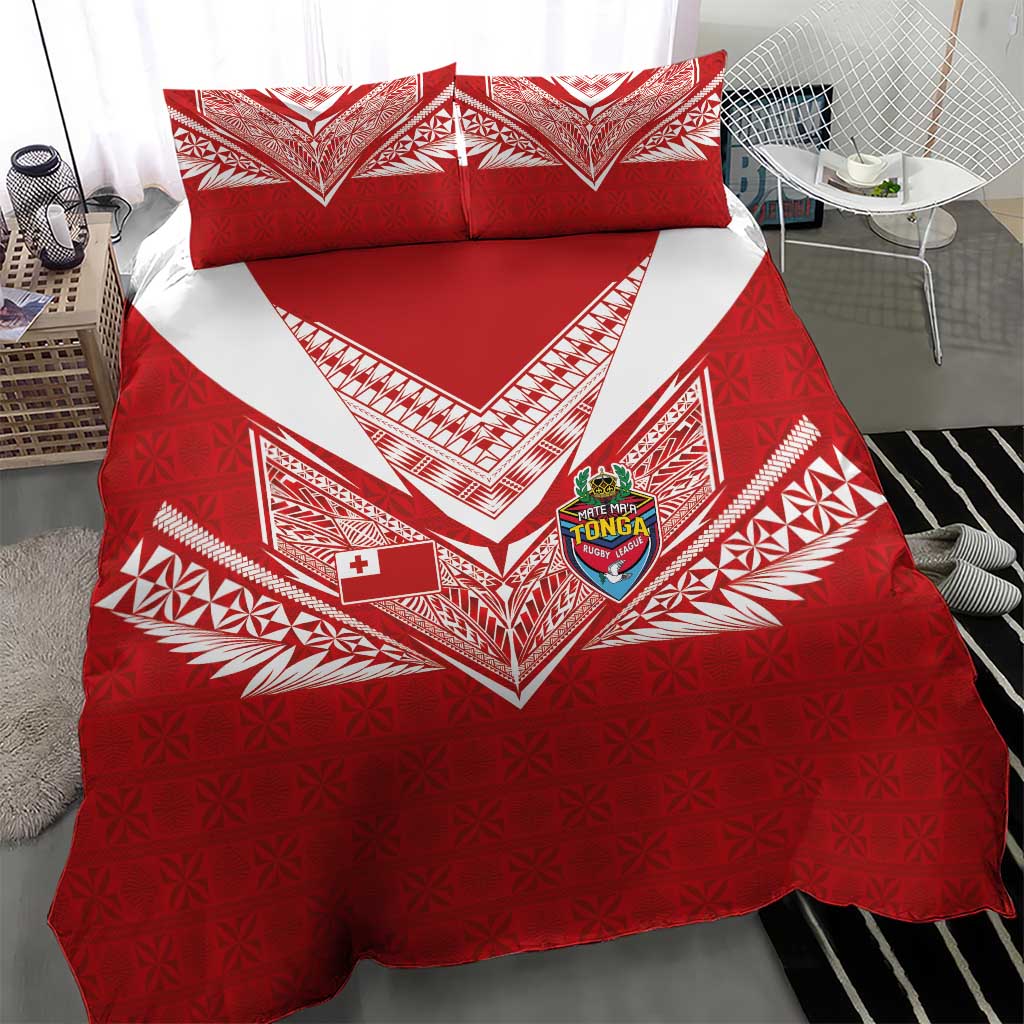 Tonga Rugby Bedding Set Ngatu Motifs and Pacific Patterns LT03 - Polynesian Pride