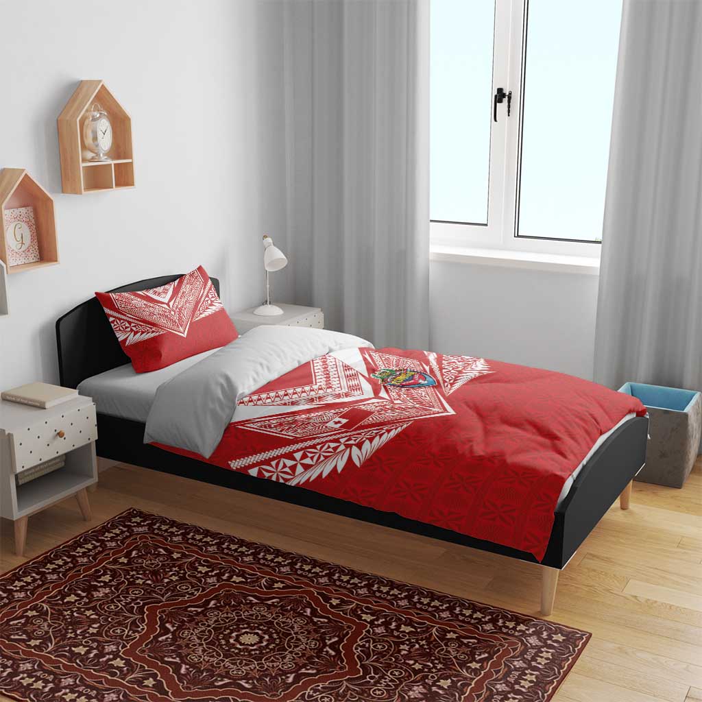 Tonga Rugby Bedding Set Ngatu Motifs and Pacific Patterns LT03 - Polynesian Pride