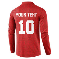 Custom Tonga Rugby Button Sweatshirt Ngatu Motifs and Pacific Patterns