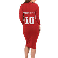 Custom Tonga Rugby Family Matching Long Sleeve Bodycon Dress and Hawaiian Shirt Ngatu Motifs and Pacific Patterns LT03 - Polynesian Pride