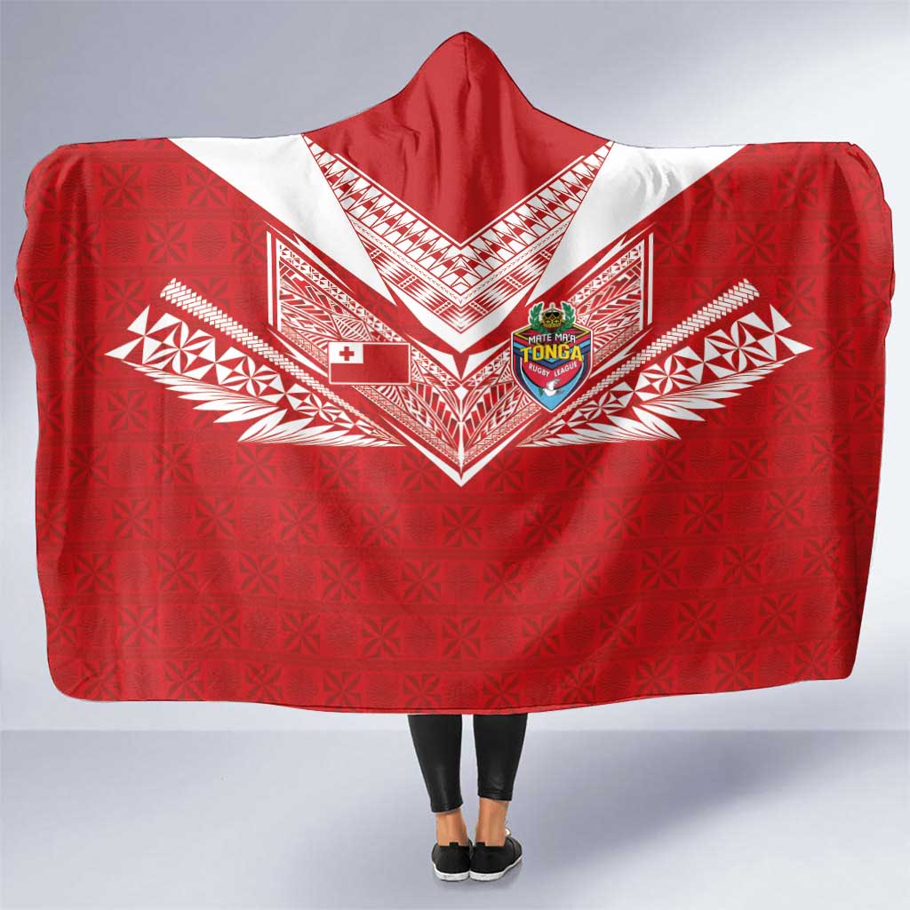 Tonga Rugby Hooded Blanket Ngatu Motifs and Pacific Patterns