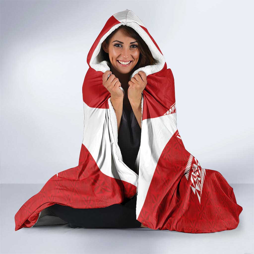 Tonga Rugby Hooded Blanket Ngatu Motifs and Pacific Patterns