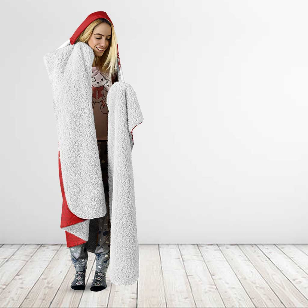 Tonga Rugby Hooded Blanket Ngatu Motifs and Pacific Patterns