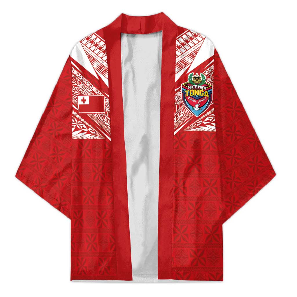 Custom Tonga Rugby Kimono Ngatu Motifs and Pacific Patterns LT03 Unisex Red - Polynesian Pride