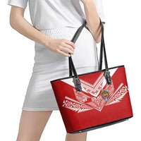 Tonga Rugby Leather Tote Bag Ngatu Motifs and Pacific Patterns