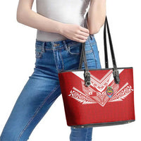 Tonga Rugby Leather Tote Bag Ngatu Motifs and Pacific Patterns