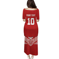 Custom Tonga Rugby Puletasi Ngatu Motifs and Pacific Patterns