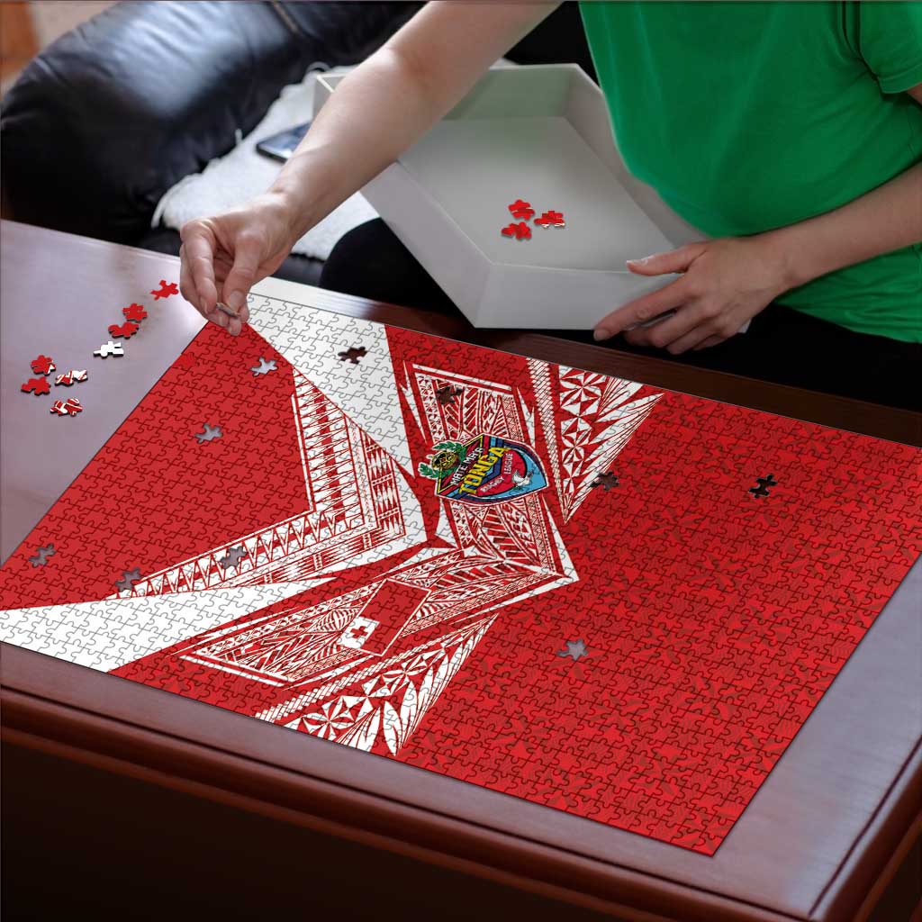 Tonga Rugby Puzzle Ngatu Motifs and Pacific Patterns LT03 - Polynesian Pride