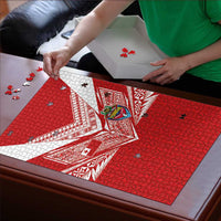 Tonga Rugby Puzzle Ngatu Motifs and Pacific Patterns LT03 - Polynesian Pride