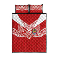 Tonga Rugby Quilt Bed Set Ngatu Motifs and Pacific Patterns