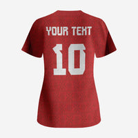Custom Tonga Rugby Scrub Top Ngatu Motifs and Pacific Patterns