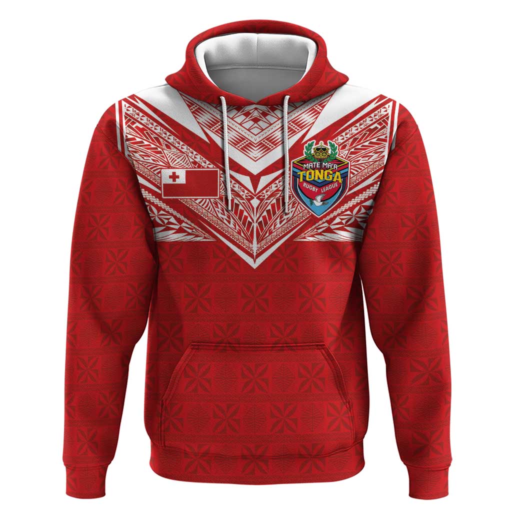 Custom Tonga Rugby Zip Hoodie Ngatu Motifs and Pacific Patterns
