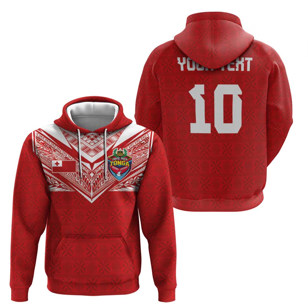 Custom Tonga Rugby Zip Hoodie Ngatu Motifs and Pacific Patterns