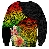 Polynesia Victory Day Sweatshirt Tribal Turtle and Hibiscus LT03 - Polynesian Pride