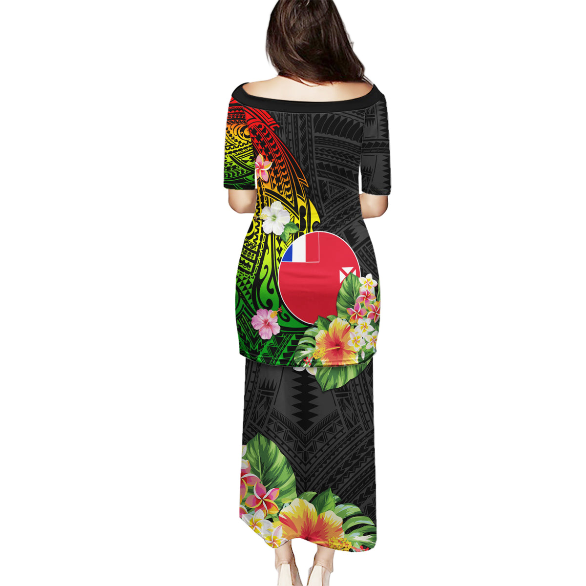 Wallis and Futuna Victory Day Puletasi Tribal Polynesian Tattoo and Hibiscus Flower LT03 - Polynesian Pride