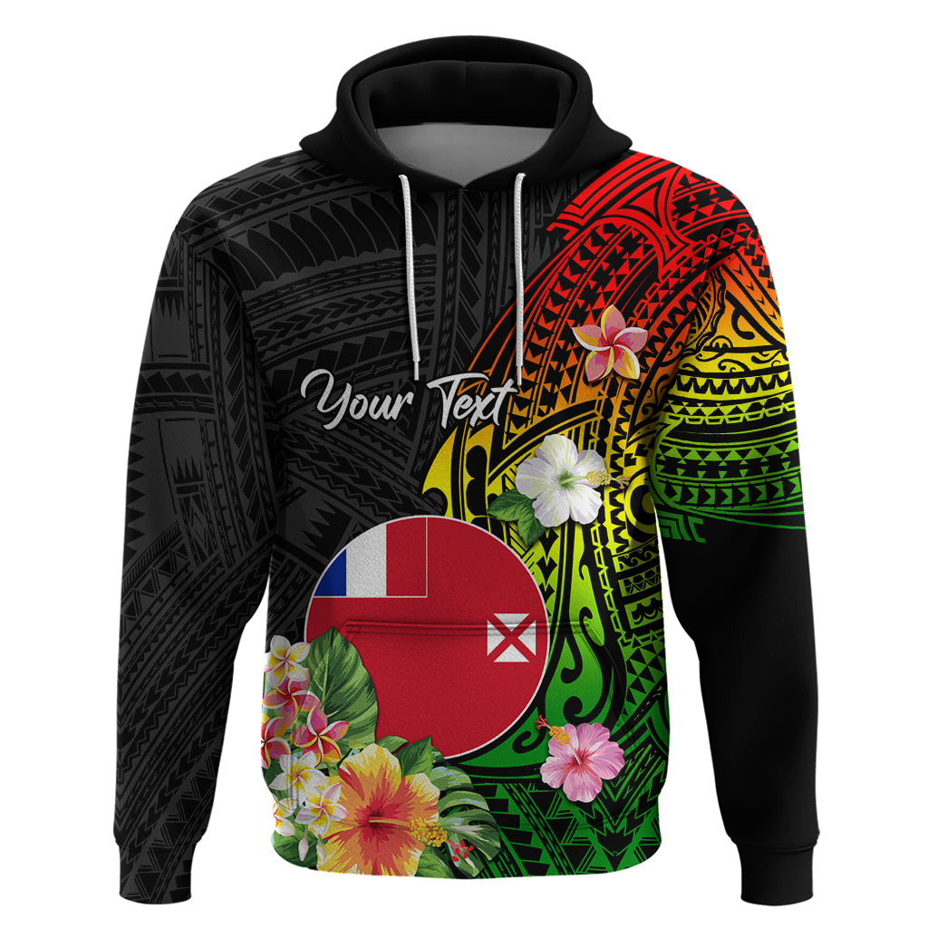 Wallis and Futuna Victory Day Zip Hoodie Tribal Polynesian Tattoo and Hibiscus Flower LT03 Pullover Hoodie Reggae - Polynesian Pride