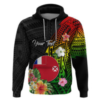 Wallis and Futuna Victory Day Zip Hoodie Tribal Polynesian Tattoo and Hibiscus Flower LT03 Pullover Hoodie Reggae - Polynesian Pride