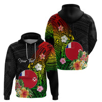 Wallis and Futuna Victory Day Zip Hoodie Tribal Polynesian Tattoo and Hibiscus Flower LT03 - Polynesian Pride