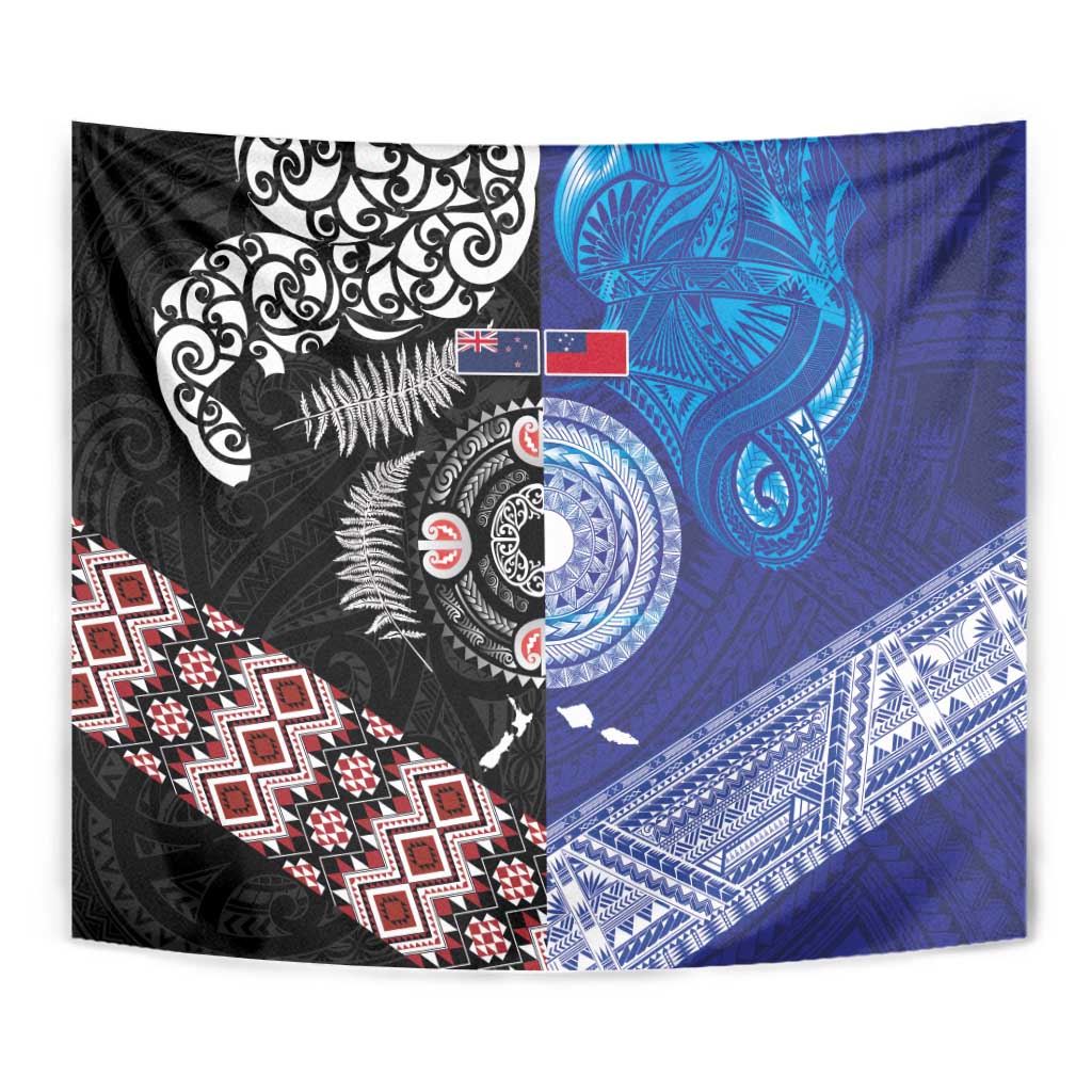 Samoa and Aotearoa Together Tapestry Tatau Art Tattoos-Taniko and Maori with Fern