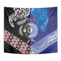 Samoa and Aotearoa Together Tapestry Tatau Art Tattoos-Taniko and Maori with Fern