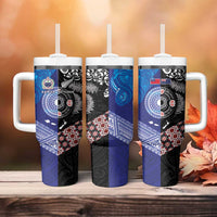 Samoa and Aotearoa Together Tumbler With Handle Tatau Art Tattoos-Taniko and Maori with Fern LT03 - Polynesian Pride