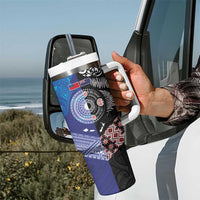 Samoa and Aotearoa Together Tumbler With Handle Tatau Art Tattoos-Taniko and Maori with Fern LT03 - Polynesian Pride