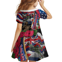 Hawaii and United States Memorial Day Family Matching Long Sleeve Bodycon Dress and Hawaiian Shirt Honor and Remember The Fallen LT03 - Polynesian Pride