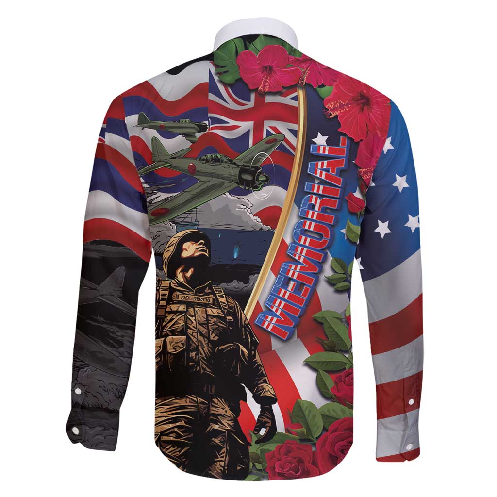 Hawaii and United States Memorial Day Family Matching Mermaid Dress and Hawaiian Shirt Honor and Remember The Fallen LT03 - Polynesian Pride