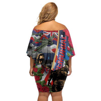 Hawaii and United States Memorial Day Family Matching Off Shoulder Short Dress and Hawaiian Shirt Honor and Remember The Fallen LT03 - Polynesian Pride