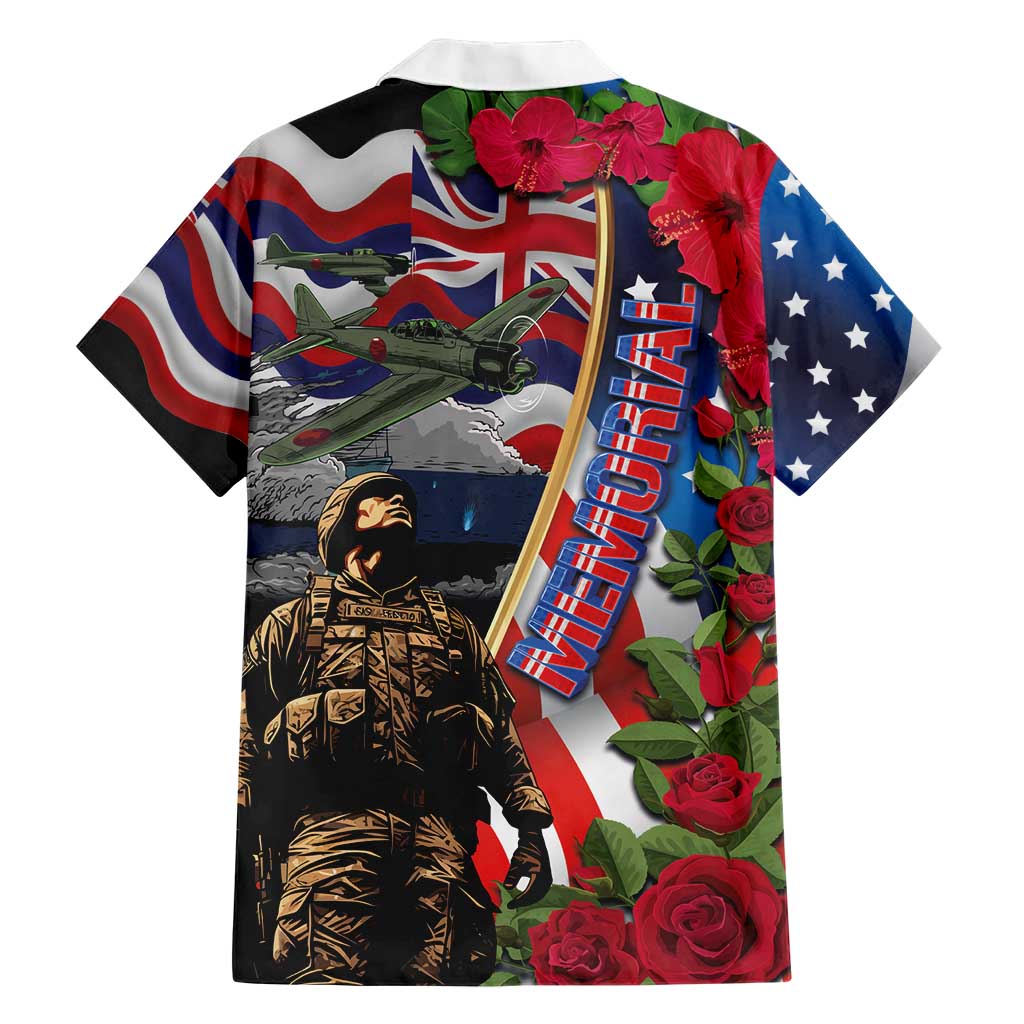 Hawaii and United States Memorial Day Family Matching Short Sleeve Bodycon Dress and Hawaiian Shirt Honor and Remember The Fallen LT03 - Polynesian Pride