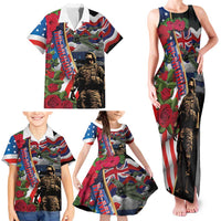 Hawaii and United States Memorial Day Family Matching Tank Maxi Dress and Hawaiian Shirt Honor and Remember The Fallen LT03 - Polynesian Pride
