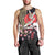 Japanese Culture and Hawaiian Tribal Men Tank Top Sakura Blossom Tapa Pattern