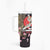 Japanese Culture and Hawaiian Tribal Tumbler With Handle Sakura Blossom Tapa Pattern