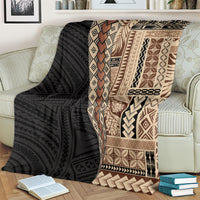 Samoa Siapo Motif Half Style Blanket Brown Version