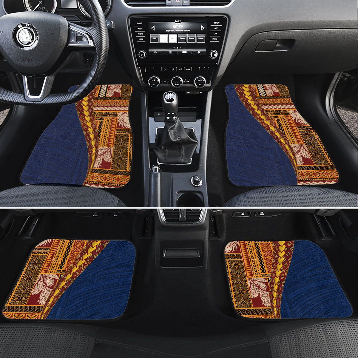 Samoa Siapo Motif Half Style Car Mats Colorful Version