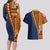 Samoa Siapo Motif Half Style Couples Matching Long Sleeve Bodycon Dress and Hawaiian Shirt Colorful Version