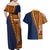 Samoa Siapo Motif Half Style Couples Matching Off Shoulder Maxi Dress and Hawaiian Shirt Colorful Version