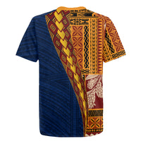 Samoa Siapo Motif Half Style Rugby Jersey Colorful Version