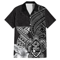 Guam Latte Stone Chamorro Culture Family Matching Off Shoulder Short Dress and Hawaiian Shirt Tapa Pattern LT03 Dad's Shirt - Short Sleeve Black - Polynesian Pride
