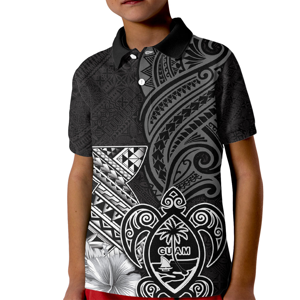 Guam Latte Stone Chamorro Culture Kid Polo Shirt Tapa Pattern