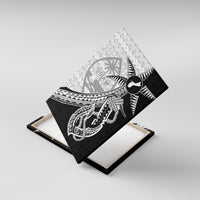 Guam Fish Hook and Palm Tree Canvas Wall Art Polynesian Pattern Half Style