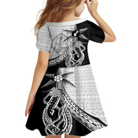 Guam Fish Hook and Palm Tree Family Matching Short Sleeve Bodycon Dress and Hawaiian Shirt Polynesian Pattern Half Style LT03 - Polynesian Pride