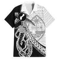 Guam Fish Hook and Palm Tree Family Matching Short Sleeve Bodycon Dress and Hawaiian Shirt Polynesian Pattern Half Style LT03 Dad's Shirt - Short Sleeve White - Polynesian Pride