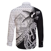 Guam Fish Hook and Palm Tree Family Matching Short Sleeve Bodycon Dress and Hawaiian Shirt Polynesian Pattern Half Style LT03 - Polynesian Pride