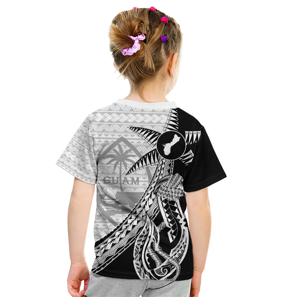 Guam Fish Hook and Palm Tree Kid T Shirt Polynesian Pattern Half Style LT03 - Polynesian Pride