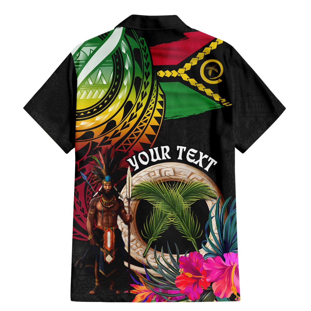 Personalised Vanuatu 44th Anniversary Family Matching Mermaid Dress and Hawaiian Shirt Boars Tusk and Melanesian Warrior Indipendens Dei LT03 - Polynesian Pride