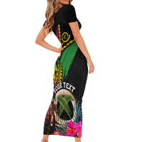 Personalised Vanuatu 44th Anniversary Family Matching Short Sleeve Bodycon Dress and Hawaiian Shirt Boars Tusk and Melanesian Warrior Indipendens Dei LT03 - Polynesian Pride