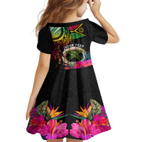Personalised Vanuatu 44th Anniversary Family Matching Summer Maxi Dress and Hawaiian Shirt Boars Tusk and Melanesian Warrior Indipendens Dei LT03 - Polynesian Pride