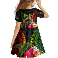 Vanuatu Independence Day Family Matching Long Sleeve Bodycon Dress and Hawaiian Shirt Boars Tusk and Melanesian Warrior Indipendens Dei LT03 - Polynesian Pride