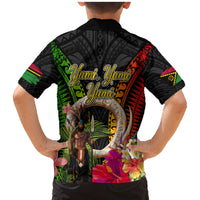 Vanuatu Independence Day Family Matching Mermaid Dress and Hawaiian Shirt Boars Tusk and Melanesian Warrior Indipendens Dei LT03 - Polynesian Pride